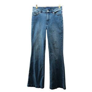 J Mclaughlin Flare Jeans Womens Size 4 Blue Medium Wash Stretch Mid Rise